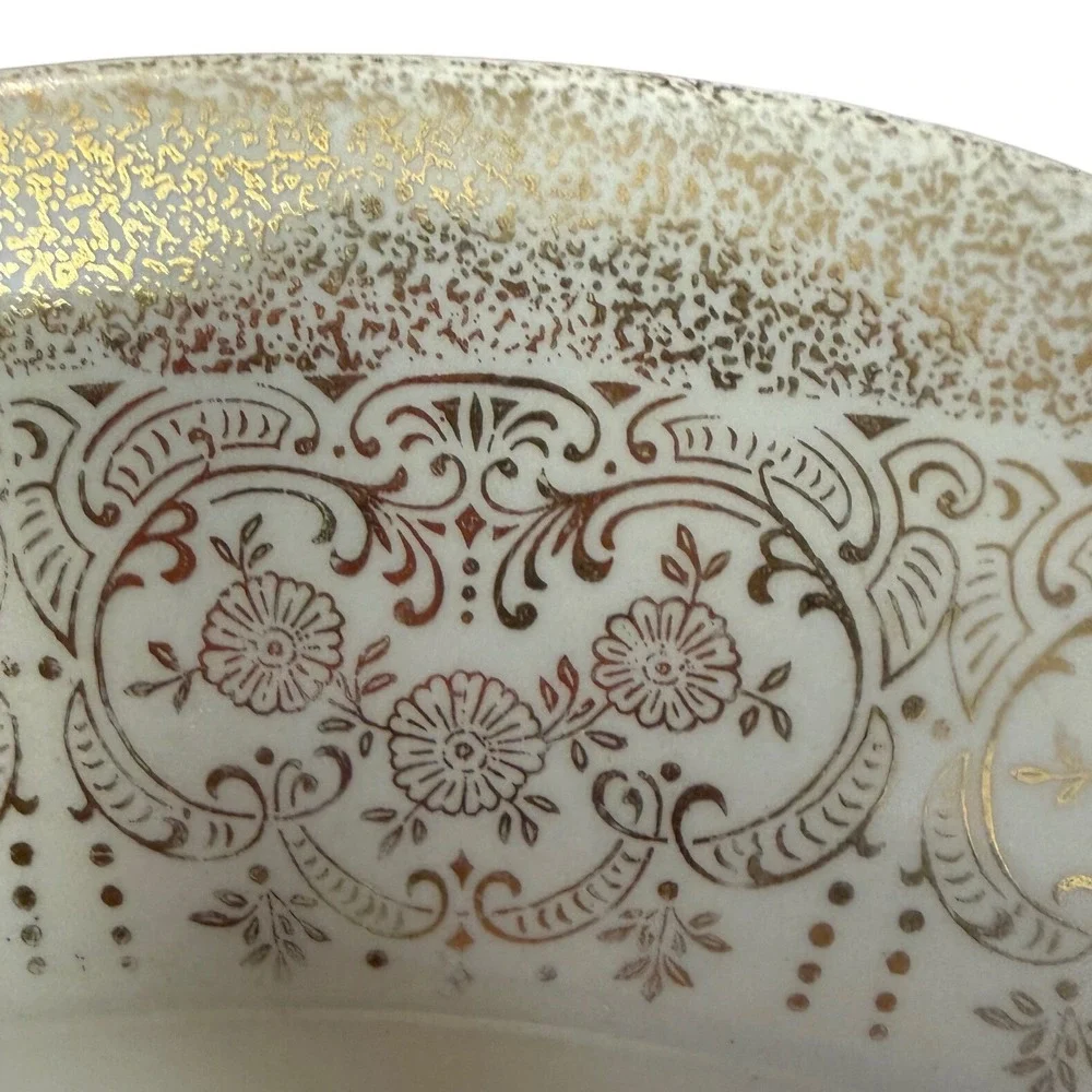 Vintage Spring Floral Filigree Royal China Cake Plate Cream Hollywood 22K Gold